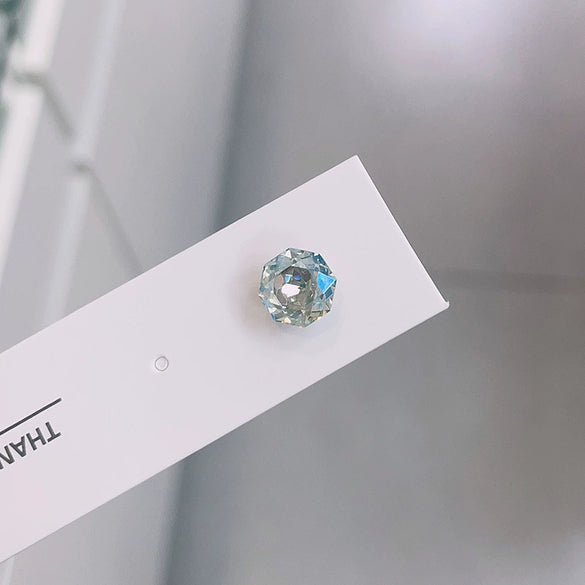 Women's Geometric Octagon Crystal Inlaid Metal Earrings Titanium Steel Screw Cartilage Ear Nail
