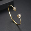 Women's Geometric Open Cuff Bracelet Electroplated Copper Bangle With Elegant Minimalist Design For Wholesale Gift Jewelry