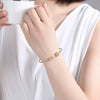 Women's Geometric Open Cuff Bracelet Electroplated Copper Bangle With Elegant Minimalist Design For Wholesale Gift Jewelry