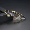 Women's Geometric Open Cuff Bracelet Electroplated Copper Bangle With Elegant Minimalist Design For Wholesale Gift Jewelry
