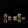 Women's Geometric Open Ring In Copper With Microinlaid Zircon And Goldplated Finish
