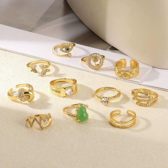 Women's Geometric Opening Ring Copper Stainless Steel Electroplating