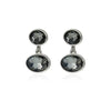 Women's Geometric Oval Gray Pendant Earrings With Stainless Steel Posts Alloy Construction And Ecofriendly Electroplated Finish Wholesale