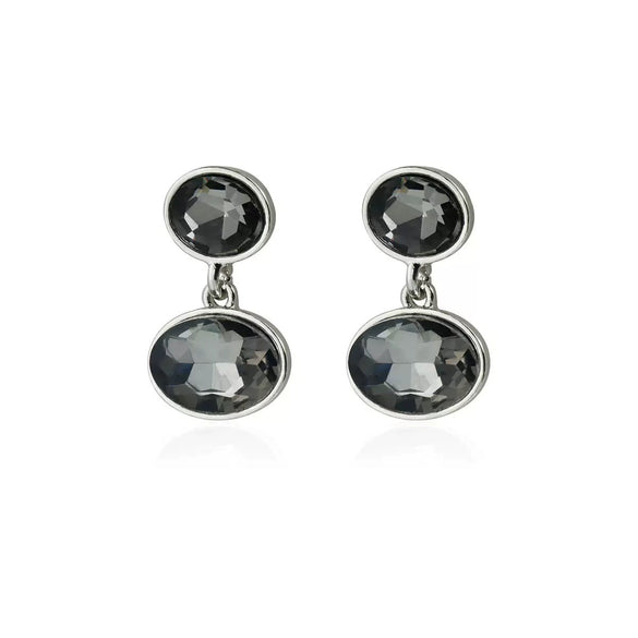 Women's Geometric Oval Gray Pendant Earrings With Stainless Steel Posts Alloy Construction And Ecofriendly Electroplated Finish Wholesale