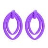 Women's Geometric Oval Metal Earrings With Electroplated Finish Irregular Minimalist Fashion Jewelry