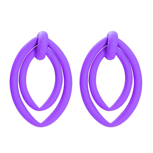 Women's Geometric Oval Metal Earrings With Electroplated Finish Irregular Minimalist Fashion Jewelry