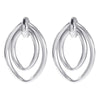 Women's Geometric Oval Metal Earrings With Electroplated Finish Irregular Minimalist Fashion Jewelry
