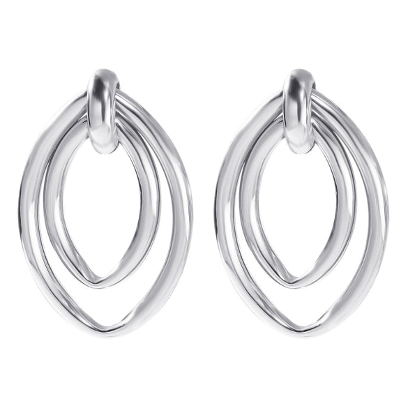 Women's Geometric Oval Metal Earrings With Electroplated Finish Irregular Minimalist Fashion Jewelry