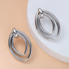 Women's Geometric Oval Metal Earrings With Electroplated Finish Irregular Minimalist Fashion Jewelry