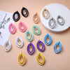 Women's Geometric Oval Metal Earrings With Electroplated Finish Irregular Minimalist Fashion Jewelry