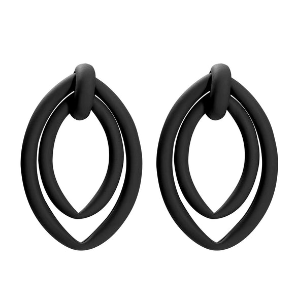 Women's Geometric Oval Metal Earrings With Electroplated Finish Irregular Minimalist Fashion Jewelry