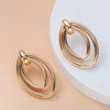 Women's Geometric Oval Metal Earrings With Electroplated Finish Irregular Minimalist Fashion Jewelry