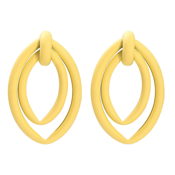 Women's Geometric Oval Metal Earrings With Electroplated Finish Irregular Minimalist Fashion Jewelry
