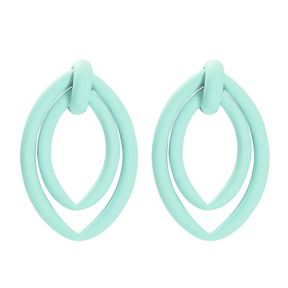 Women's Geometric Oval Metal Earrings With Electroplated Finish Irregular Minimalist Fashion Jewelry