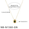 Women's Geometric Oval Pendant Necklace In Stainless Steel With Zircon Inlay And 18K Vacuum Plated Finish