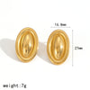 Women's Geometric Oval Stainless Steel Electroplated Earrings