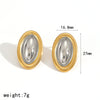 Women's Geometric Oval Stainless Steel Electroplated Earrings