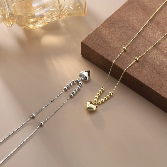Women's Geometric Pattern S925 Sterling Silver Snake Bone Chain Necklace With Electroplating Design