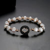 Women's Geometric Pearl And Zircon Beaded Bracelet Copper Fashion Jewelry For Wholesale