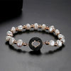 Women's Geometric Pearl And Zircon Beaded Bracelet Copper Fashion Jewelry For Wholesale