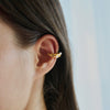 Women's Geometric Pearl Cshaped Stud Earrings In Stainless Steel With Titanium Steel Posts And Vacuum Pvd Gold Plating
