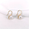 Women's Geometric Pearl Earrings Electroplated Copper Jewelry With Steel Ear Posts
