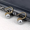 Women's Geometric Pearl Earrings Electroplated Copper Jewelry With Steel Ear Posts