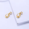Women's Geometric Pearl Earrings In Gold Plated Copper Minimalist Fashion Jewelry For Wholesale