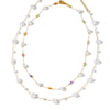 Women's Geometric Pearl Embellished Gold Plated Stainless Steel Necklace With Regular Chain