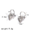 Women's Geometric Pearl Heart Shaped Stainless Steel Hoop Earrings With Pvd Real Gold Plated Finish And Unique Niche Style Design