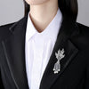 Women's Geometric Pearl Tassel Brooch With Zircon Microinlay Electroplated Copper Jewelry Accessory