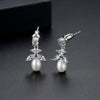 Women's Geometric Pearl Zircon And Shell Bead Earrings Electroplated Copper Fashion Jewelry