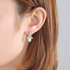 Women's Geometric Pearl Zircon And Shell Bead Earrings Electroplated Copper Fashion Jewelry