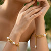 Women's Geometric Pearlinlaid Stainless Steel Bracelet With 18K Vacuum Plating Simple Light Luxury Fashion Jewelry