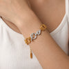 Women's Geometric Pendant Bracelet With Rhinestone Design Stainless Steel Chain Electroplated 18K Trendy Jewelry