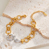 Women's Geometric Pendant Bracelet With Rhinestone Design Stainless Steel Chain Electroplated 18K Trendy Jewelry