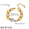 Women's Geometric Pendant Bracelet With Rhinestone Design Stainless Steel Chain Electroplated 18K Trendy Jewelry