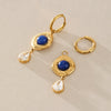 Women's Geometric Plated Stainless Steel Earrings With Sparkling Diamond Detail Sophisticated Elegant Jewelry