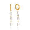 Women's Geometric Plated Stainless Steel Freshwater Pearl Earrings For Pierced Ears Elegant Jewelry