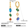 Women's Geometric Plated Stainless Steel Tassel Earrings Elegant Sparkling Statement Jewelry For Wholesale