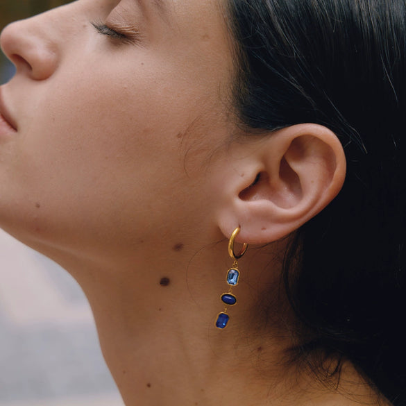 Women's Geometric Plated Stainless Steel Tassel Earrings Elegant Sparkling Statement Jewelry For Wholesale