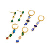 Women's Geometric Plated Stainless Steel Tassel Earrings Elegant Sparkling Statement Jewelry For Wholesale