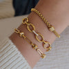 Women's Geometric Plated Stainless Steel Zircon Bracelet Hypoallergenic Fashion Jewelry