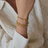 Women's Geometric Plated Stainless Steel Zircon Bracelet Hypoallergenic Fashion Jewelry
