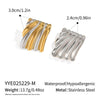 Women's Geometric Pleated Texture Color Matching Asymmetrical Earrings In Stainless Steel With Fruit Shape And Electroplating
