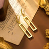 Women's Geometric Rectangular Alloy Pendant Earrings With Copper Posts Simple Fashion Electroplated Gold Tone Earrings