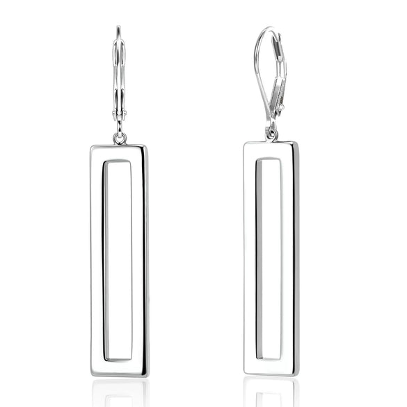 Women's Geometric Rectangular Alloy Pendant Earrings With Copper Posts Simple Fashion Electroplated Gold Tone Earrings
