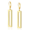 Women's Geometric Rectangular Alloy Pendant Earrings With Copper Posts Simple Fashion Electroplated Gold Tone Earrings