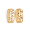 Women's Geometric Rectangular Hammered Iron Earrings With Electroplated Finish And Stainless Steel Ear Posts