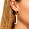 Women's Geometric Rectangular Paperclip Stud Earrings Copper With Stainless Steel Posts Electroplated Fashion Jewelry